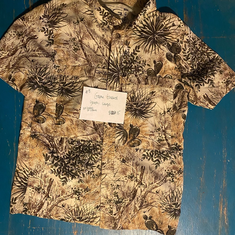 Kids South Texas Camouflage Print Button Down Shirt